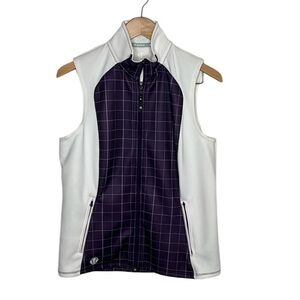 Sunice White Purple Full Zip Gold Vest Women Size L